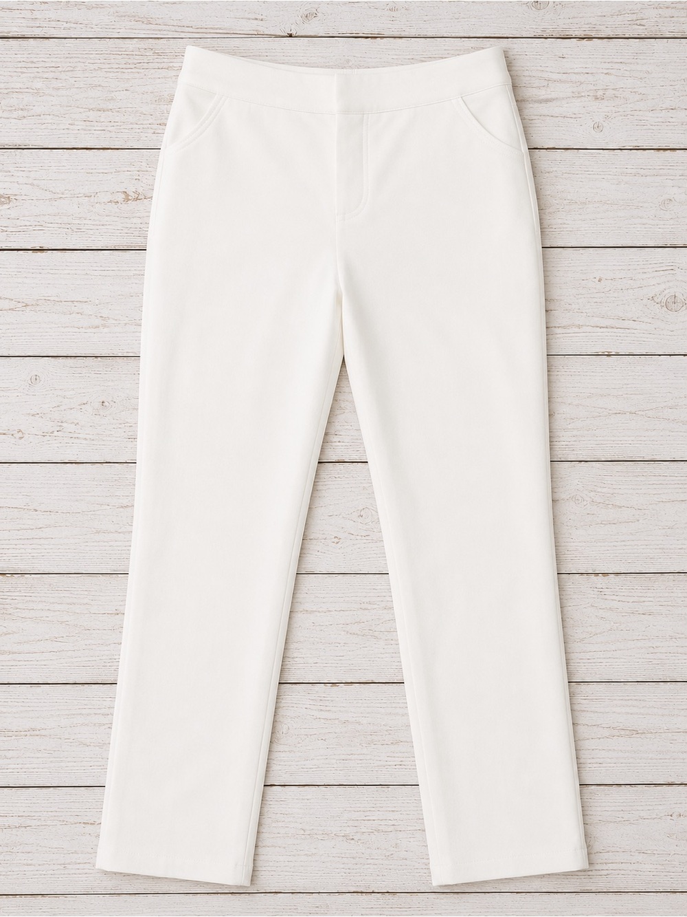 White 24/7 Stretch Ankle Pull On Pants Isaac Mizrahi Size 8 NWOT #829